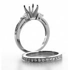 Chanel Bead set Diamond Engagement Ring and Wedding Band Set